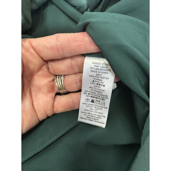 Naked Zebra Spaghetti Strap Dress –Emerald Green – Women S - Picture 5 of 7